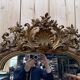 Miroir Napoléon III en bois et stuc doré