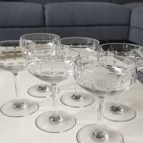 Lot of 6 x Champagne Coupes/Verreries Doyen. Art Deco. In half crystal.