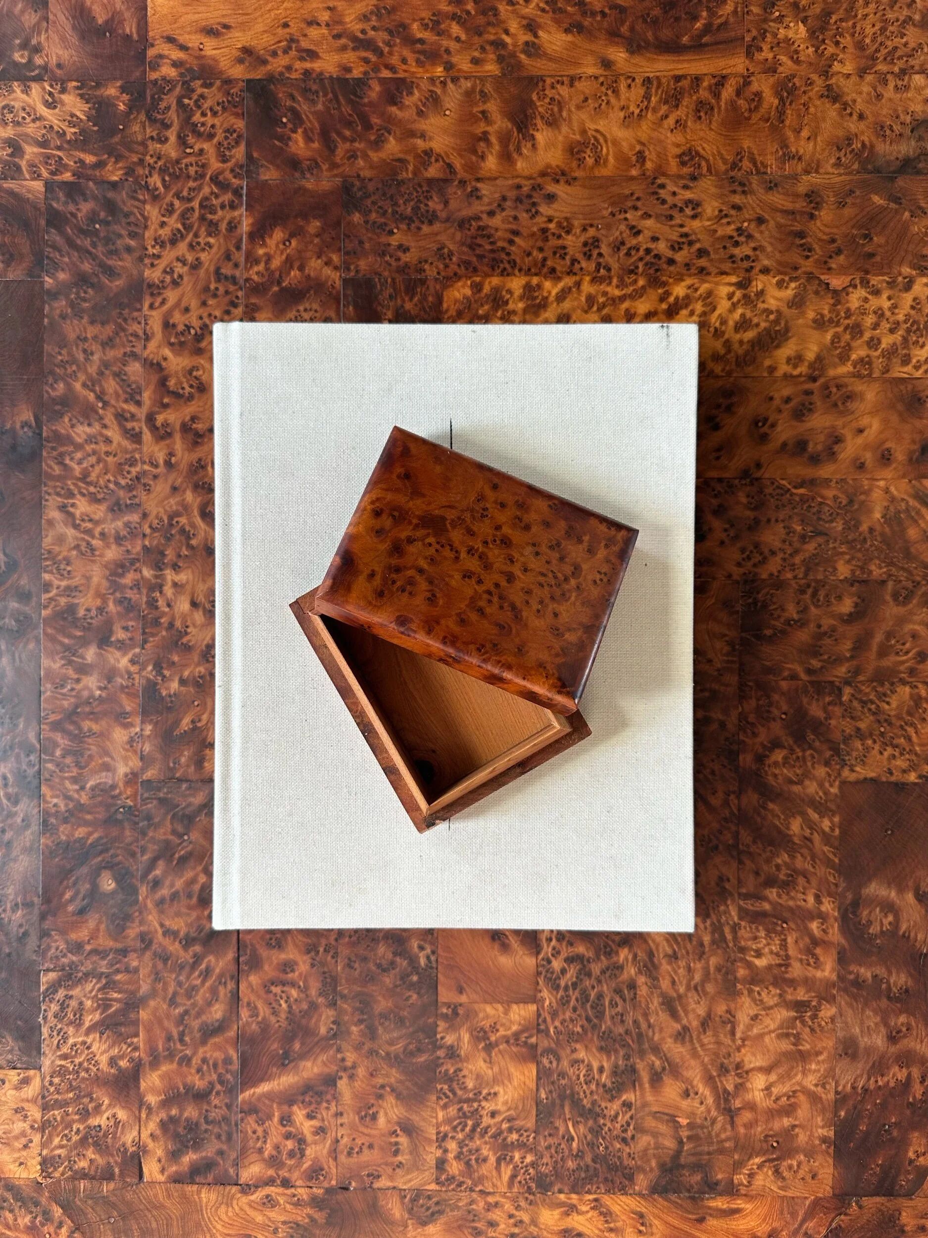 Coffee table made of solid elm burl, patchwork, Belgium, 1990s