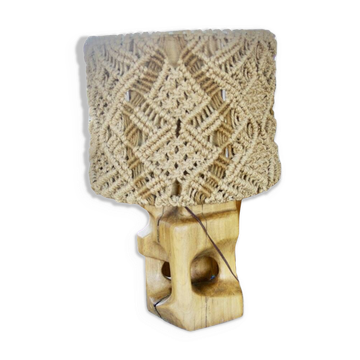 Lampe brutaliste en orme et corde 1960