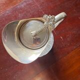 Crystal and pewter wine carafe