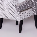 Restored Pair of Beech Midcentury Armchairs, New Upholstery, Czechia, 1950s