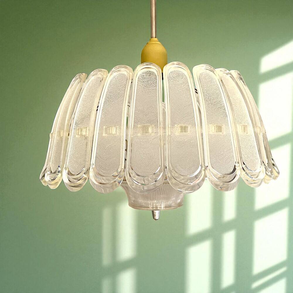 Mid century modern plexiglass chandelier 1970s