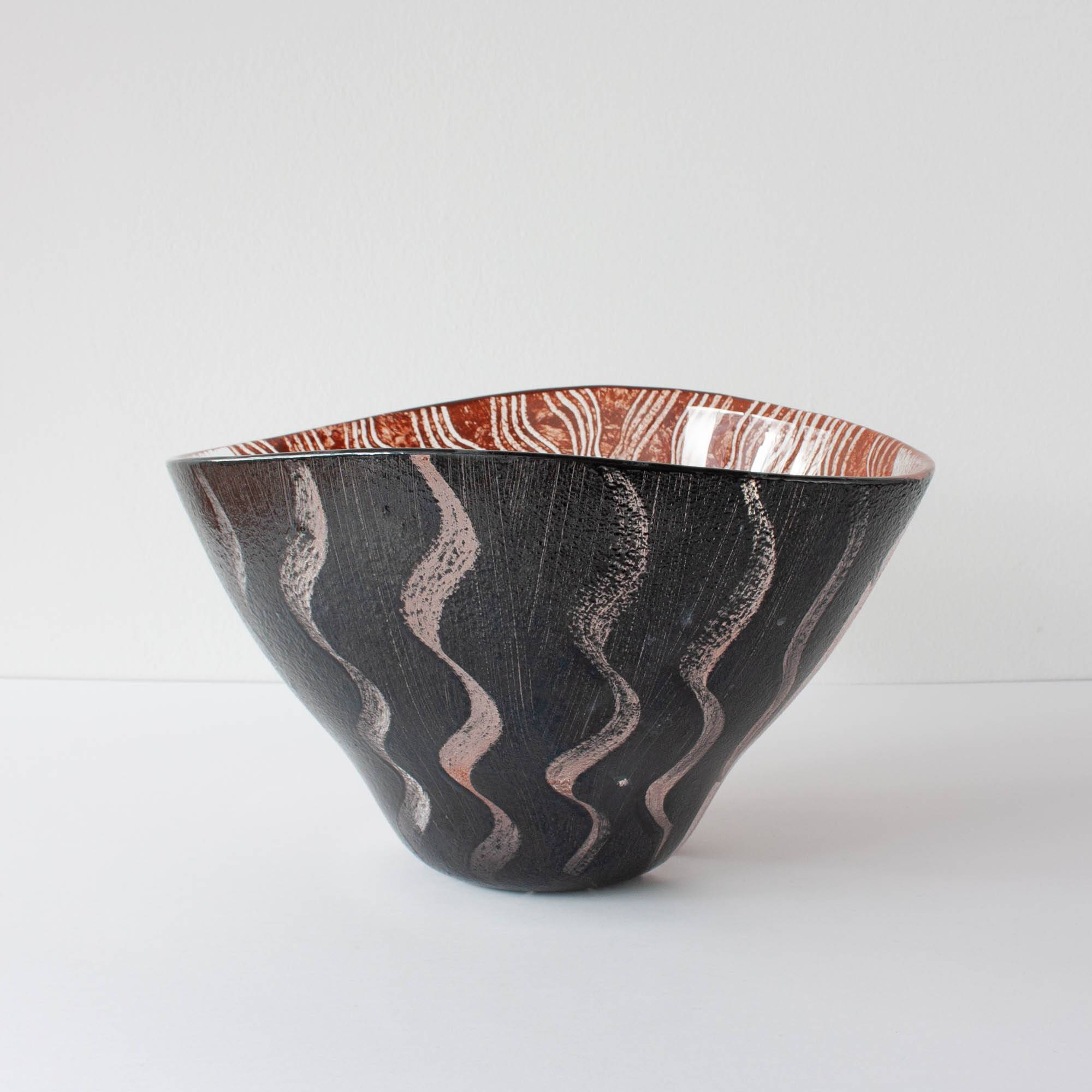 Kosta Boda ‘Tonga’ Glass Bowl by Monica Backström, Signed 1980s