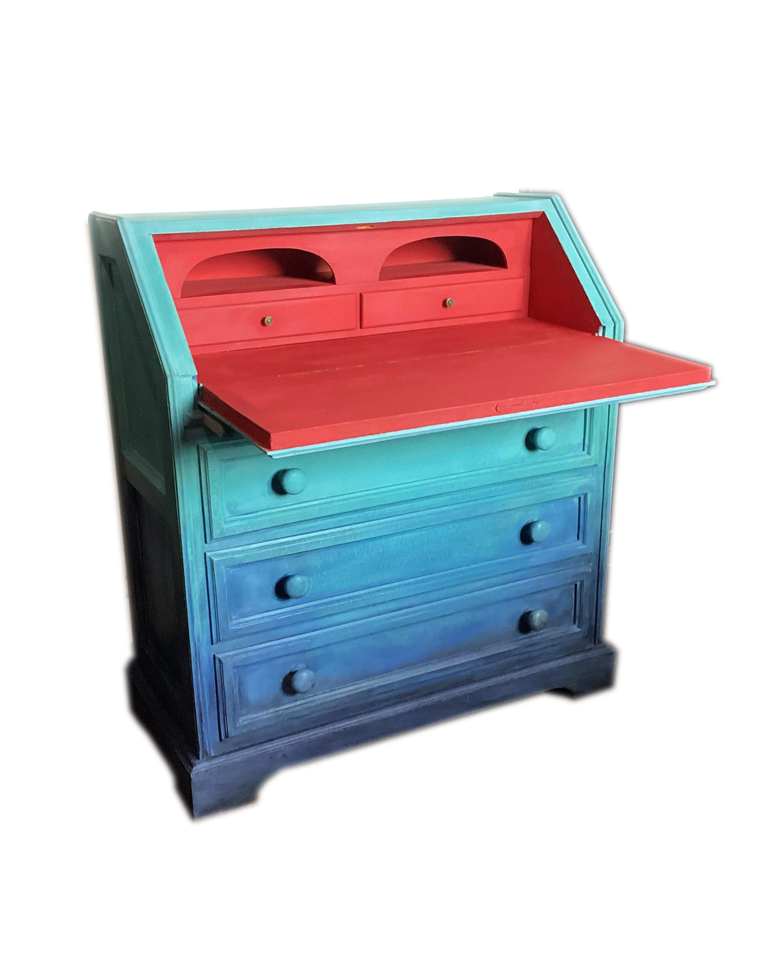 Restyled vintage secretarial cabinet