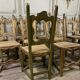 Set of 12 carved wooden chairs, Italy