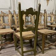 Set of 12 carved wooden chairs, Italy