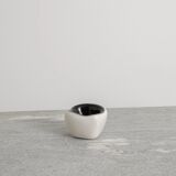 French Mid Century White & Golden Ceramic Bowl by Denise Gatard, 1960s