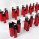 Set of 10 mid-century red and chrome wall lamps by Stilnovo, Italy 1970s