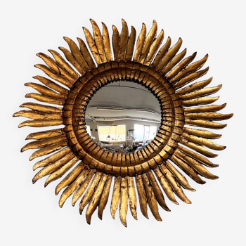 Italian Sunburst Mirror with Concave Mirror Glass