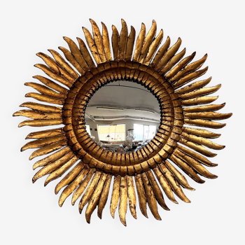 Miroir italien Sunburst avec verre miroir concave