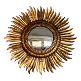 Italian Sunburst Mirror with Concave Mirror Glass