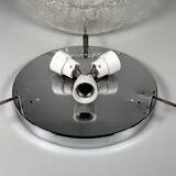 1960s 1970s Ceiling Light Flush Mount Ice Glass from Hillebrand Germany
