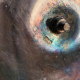 Silver-plated metal candelabrum chandelier SNPA with 4 lights