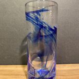 Tubular vase in stylized glass, arts and crafts
