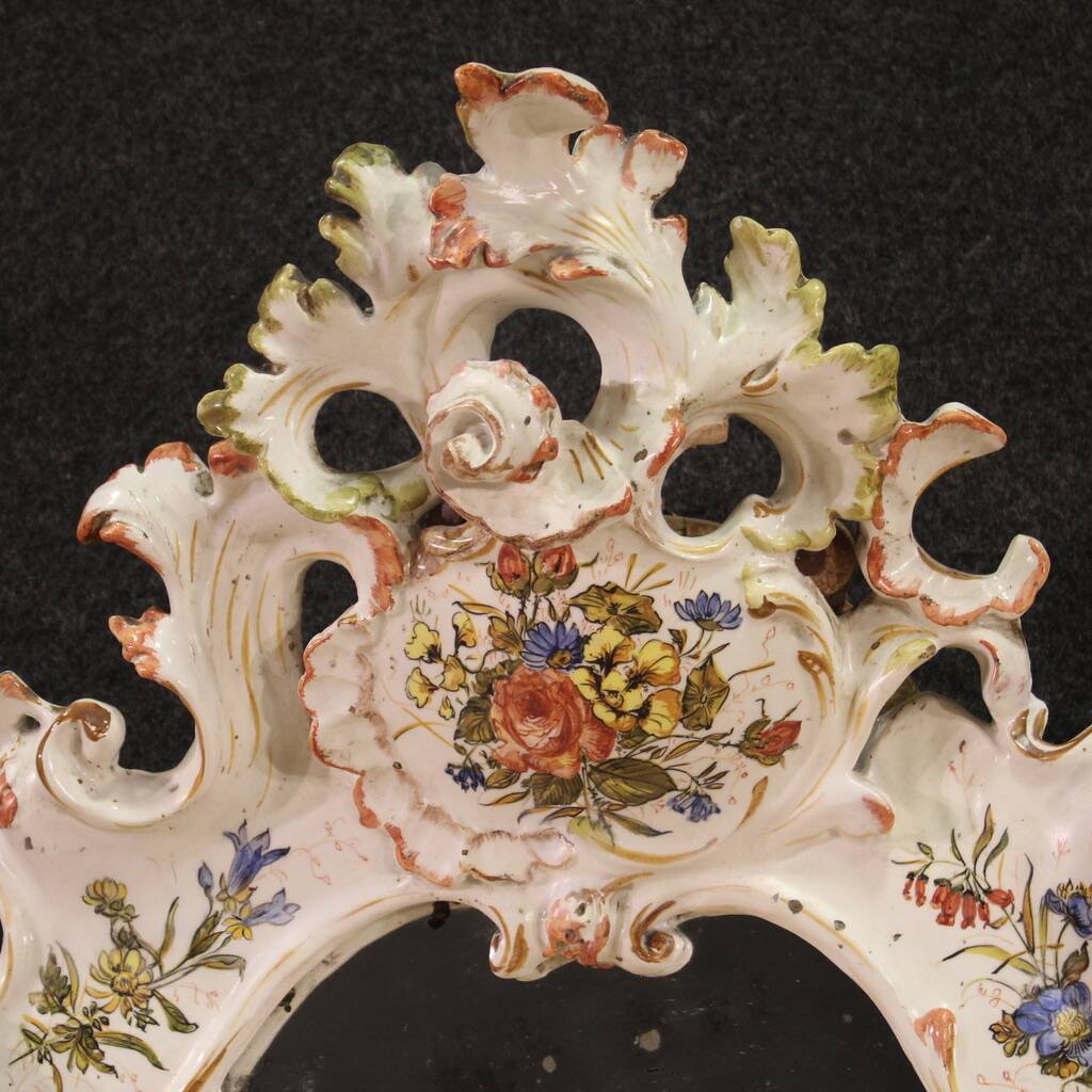 Grand miroir en céramique du XXe siècle