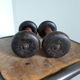 Pair of dumbbells wood and cast iron weight 1.5 kg
