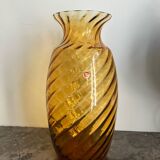 Amber blown glass vase