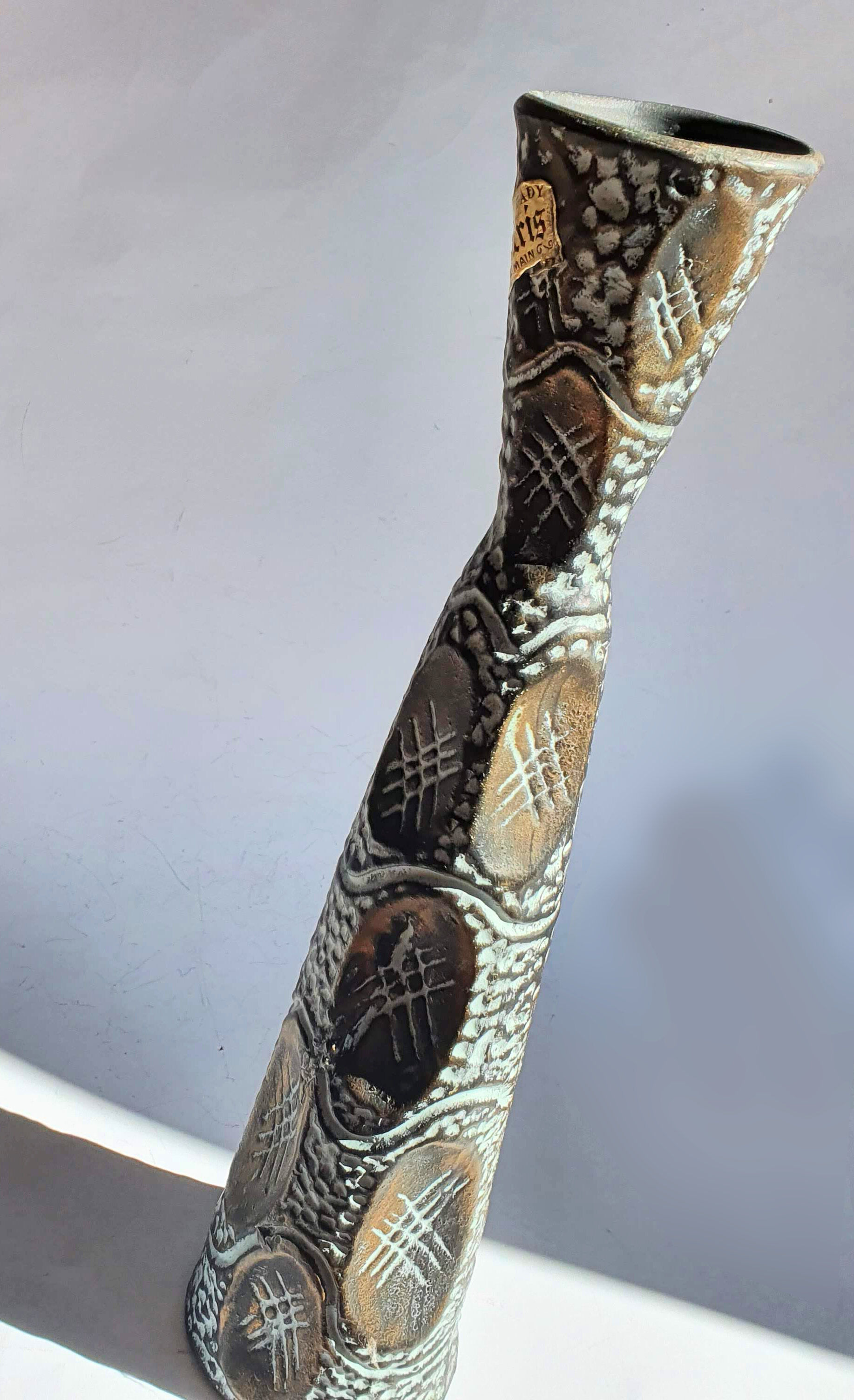 Vase vallauris black and gold