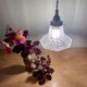 Vintage art deco frosted glass tulip pendant light