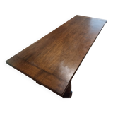 Table bois massif chene - type table de réfectoire pieds incurves