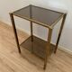 Brass console and smoked glass italy 1970