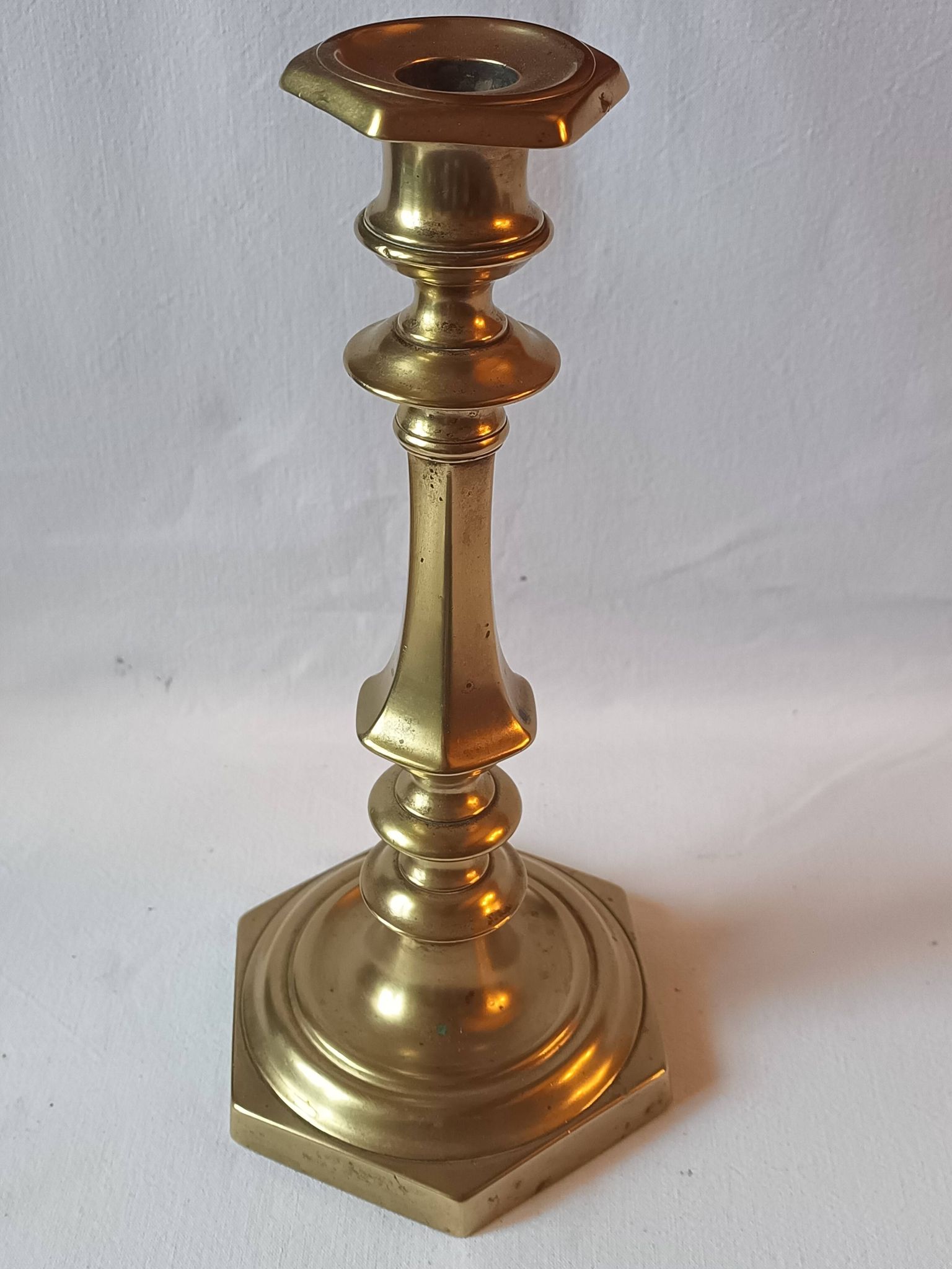 Antique bronze candlestick, 19th century, torch holder, candelabrum.