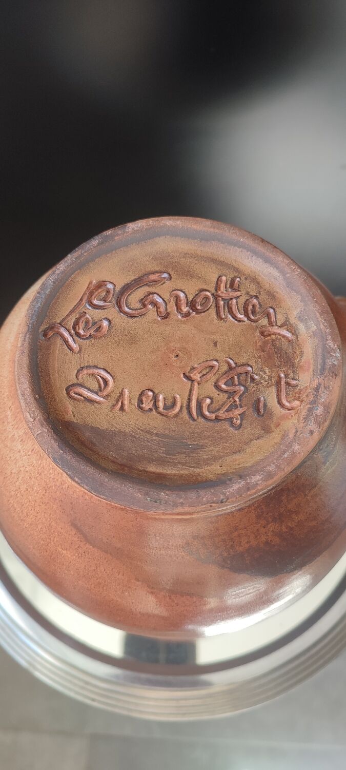 Vintage Jug Signed Les Grottes Dieulefit, 1950