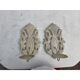 Pair of cerused wood and iron wall lights
