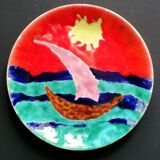 Assiette émaillée création céramiste