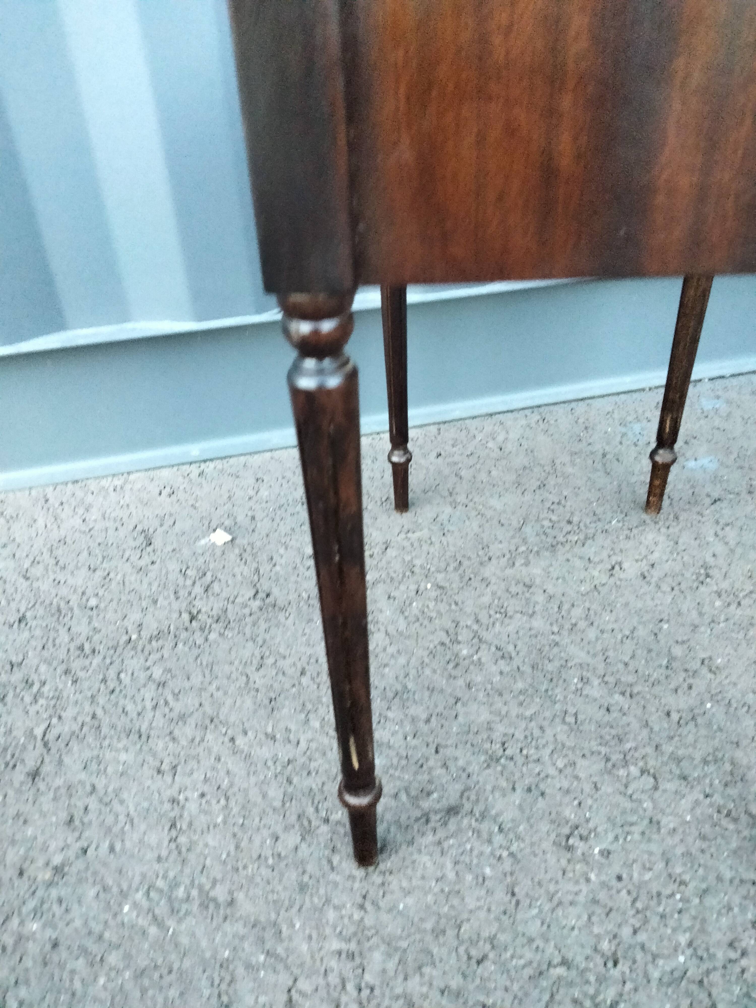 Pair of bedside tables side tables old leather top style louis xvi