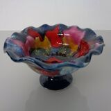 French multicoloured studio ceramic bowl from Vallauris, 1970s