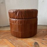 Caramel storage pouf by De Sède from the 1970s.