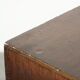 Antique English oak secretary from the 18th century with a stepped interior