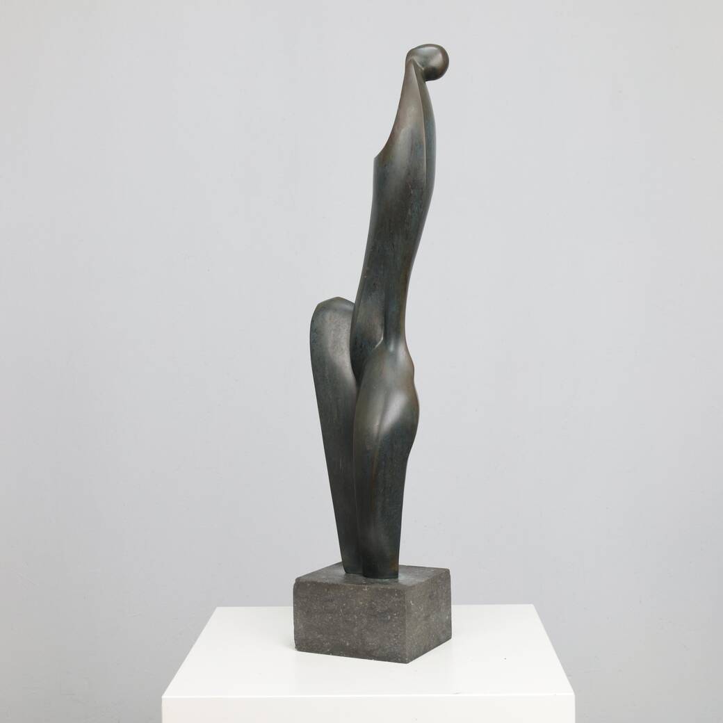 Bronze female figure sculpture by Francine Govers, Netherlands, 1990s