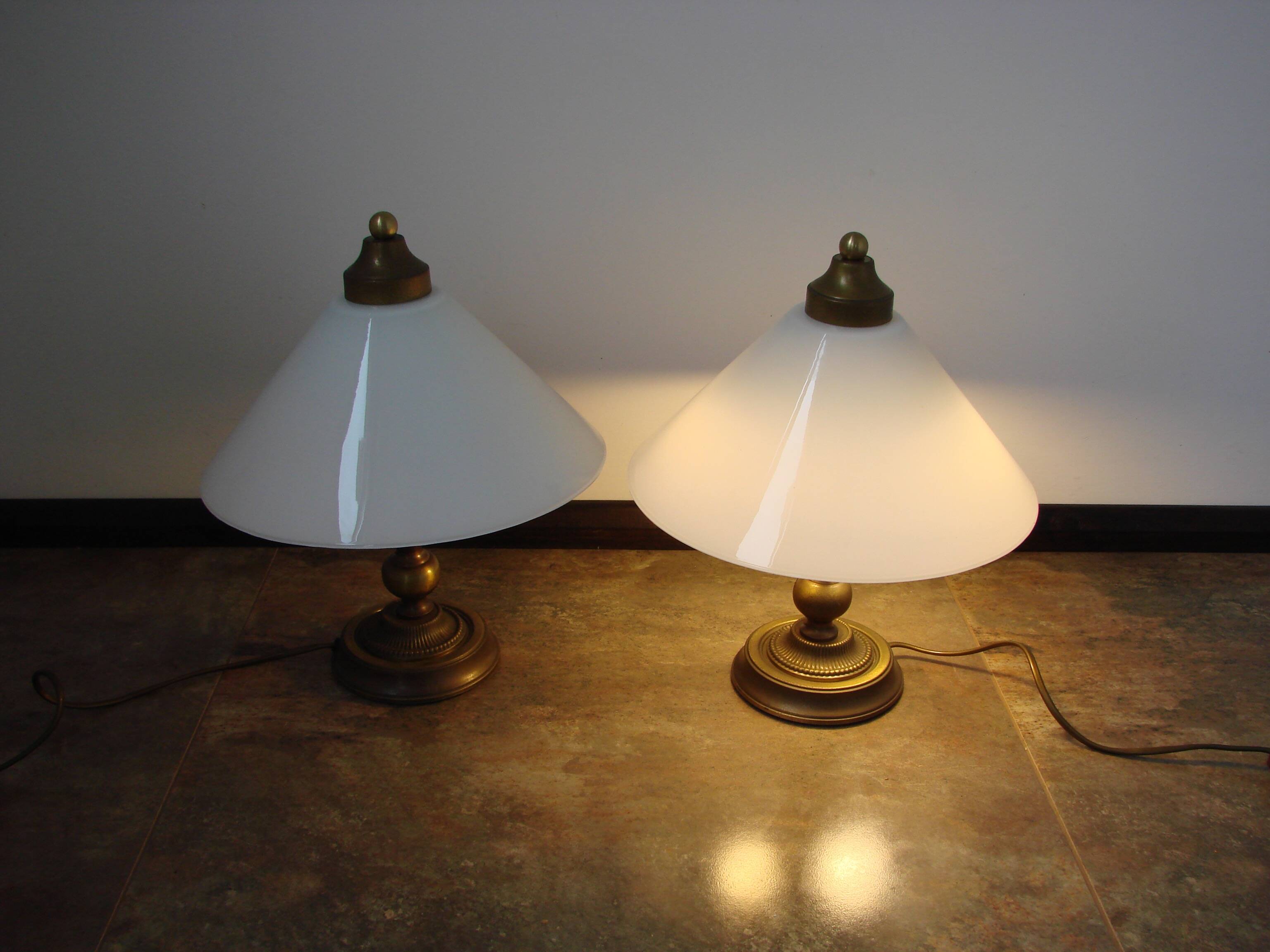 A pair of bedside lamps from the 1970s