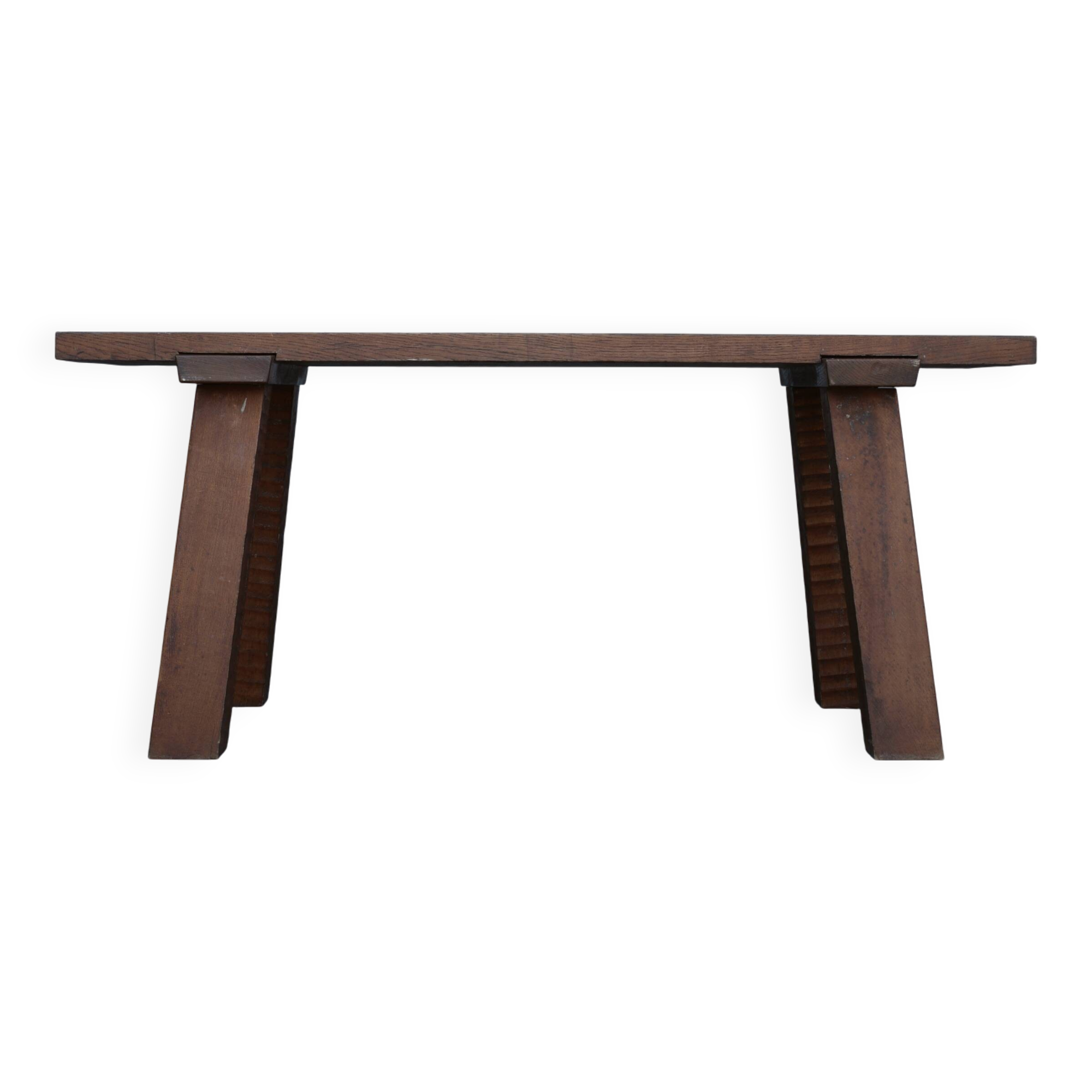 Table brutaliste en chêne massif