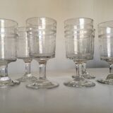 Set de 6 verres rouleau mi-19e