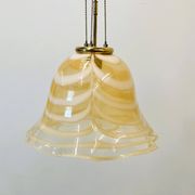 Original Venetian Murano Striped Art Glass Pendant Lamp Fazzoletto, Italy,