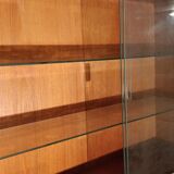 Library modular wall shelf in teak