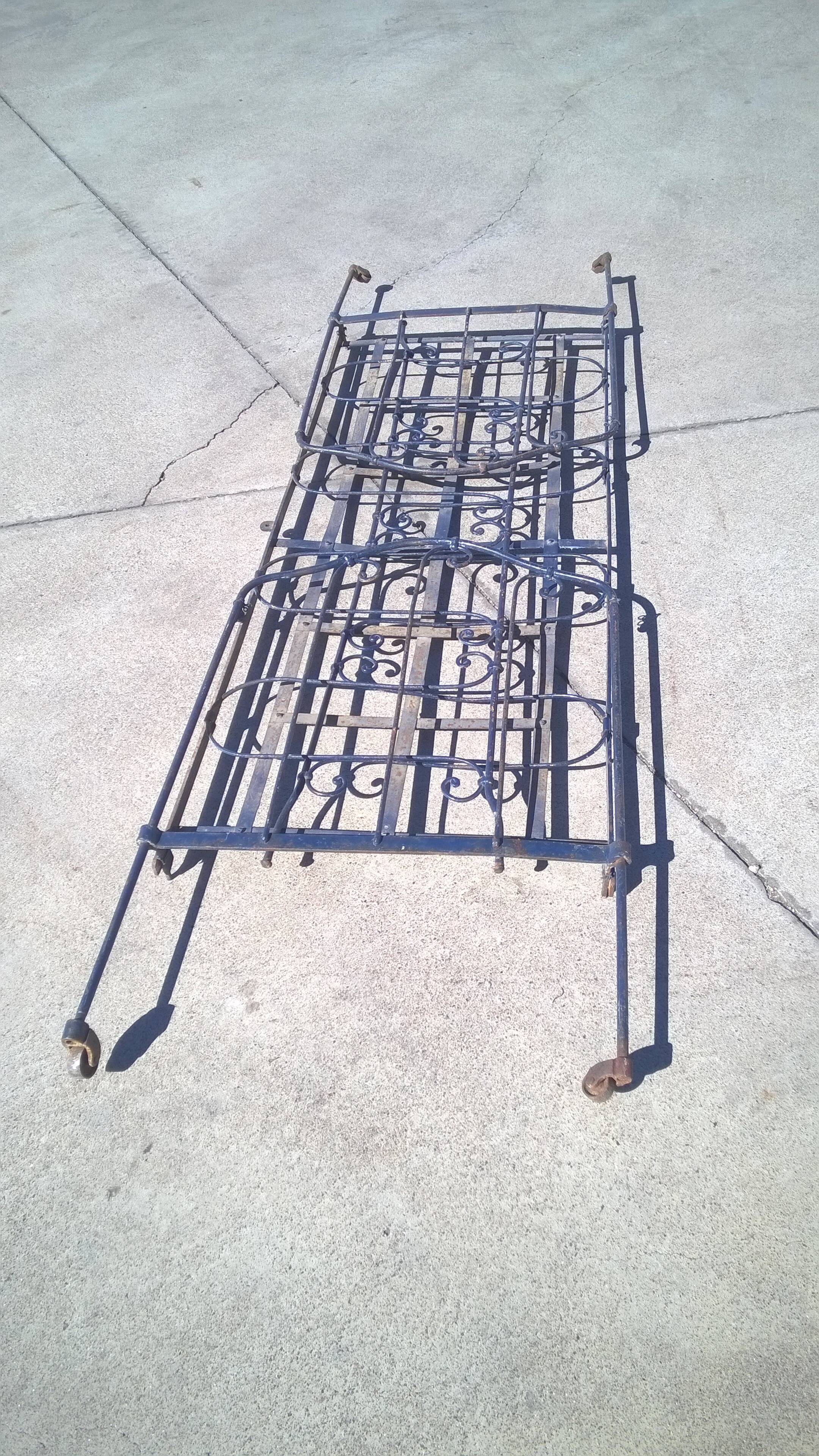 Napoleon III wrought iron folding bed