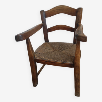 Fauteuil enfant paillée