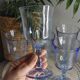 Vintage blue stemmed glasses