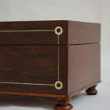 Victorian rosewood jewellery box with tray