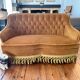 Mustard velvet toad sofa