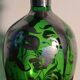Murano glass alcohol bottle green & silver 1930s - 1940s.