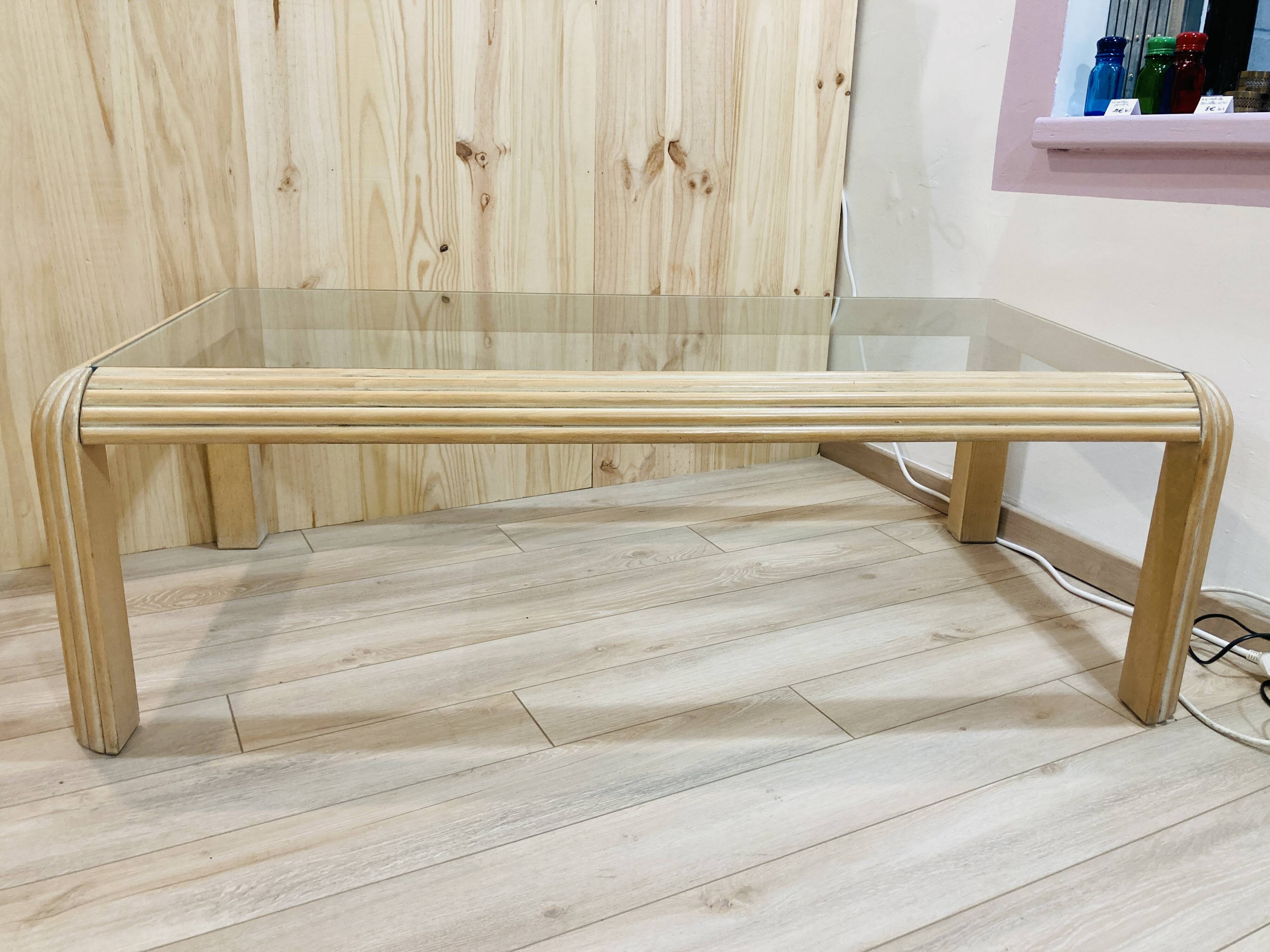 Glass coffee table from the 80, Ligne Roset