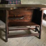 Medieval style bar furniture and two stools