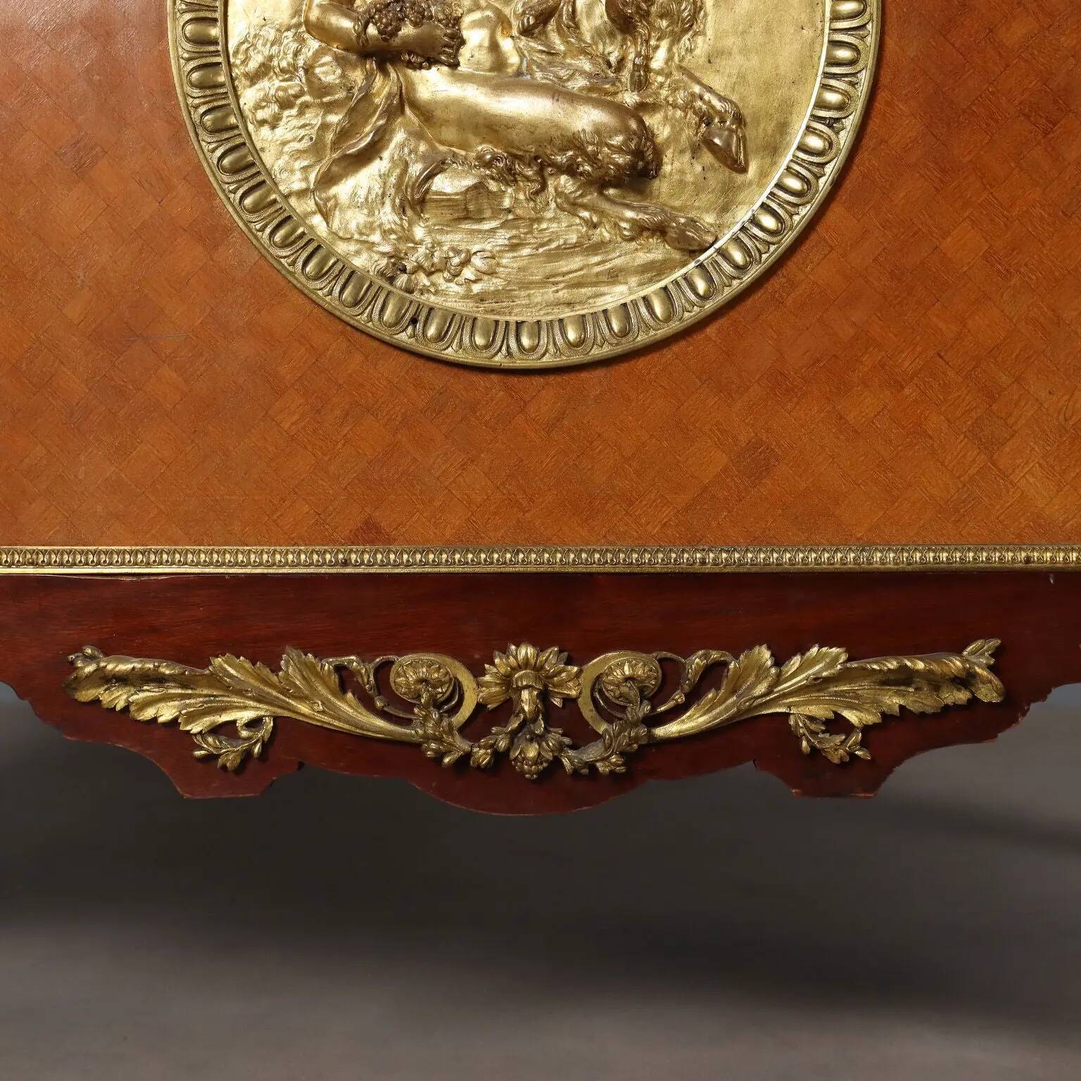 Louis XVI-style buffet in mahogany and gilded bronze, 20th century.
