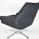 Mid-century armchair Shell, Deutsche Democratic Republic, DDR, 1960s, Black Cord, Chrome